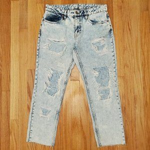 Aeropostale Jeans Womens Size 4 Acid Wash Boyfriend 90s Baggy Retro Distressed